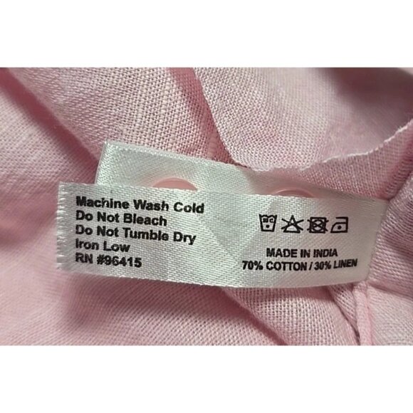 OOAK Magnolia Boho Tunic Upcycle Shacket Cover Up Cotton Linen Blend Pink Sz XL - Picture 16 of 16